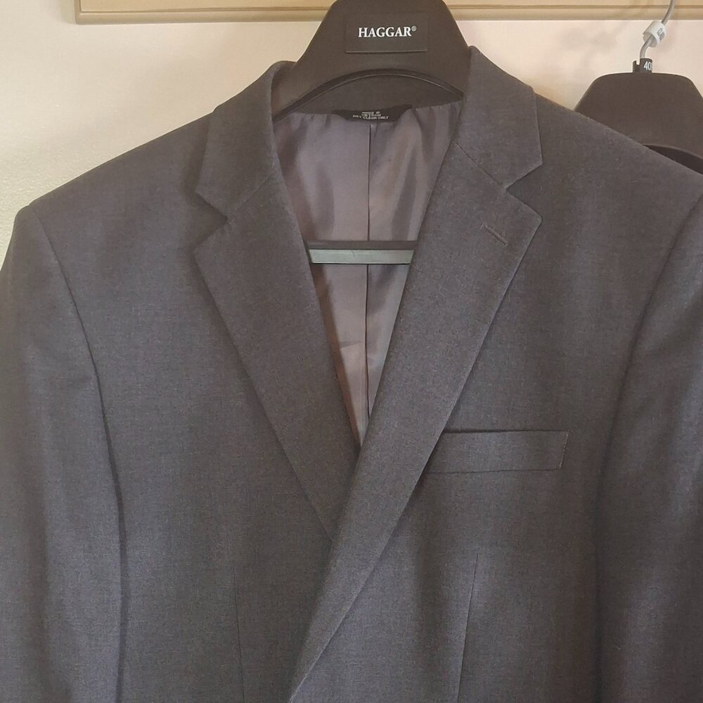 Men's Suit Jacket Haggar Dark Grey Classic Fit 40R